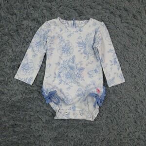 RuffleButts Rash Guard One Piece Girls 12-18M Blue Butterfly Long Sleeve NWT